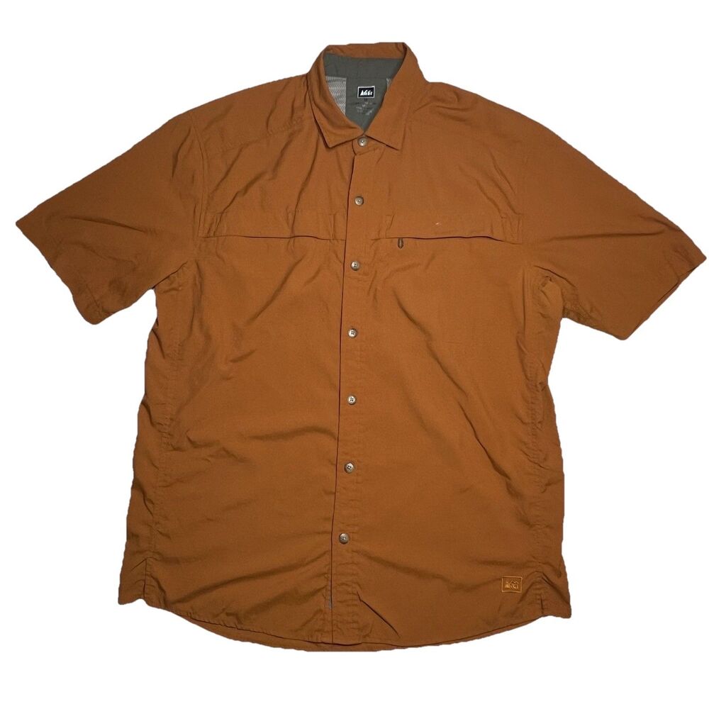 REI Shirt Men’s  Size Medium Rust Orange Breathable Sportsman